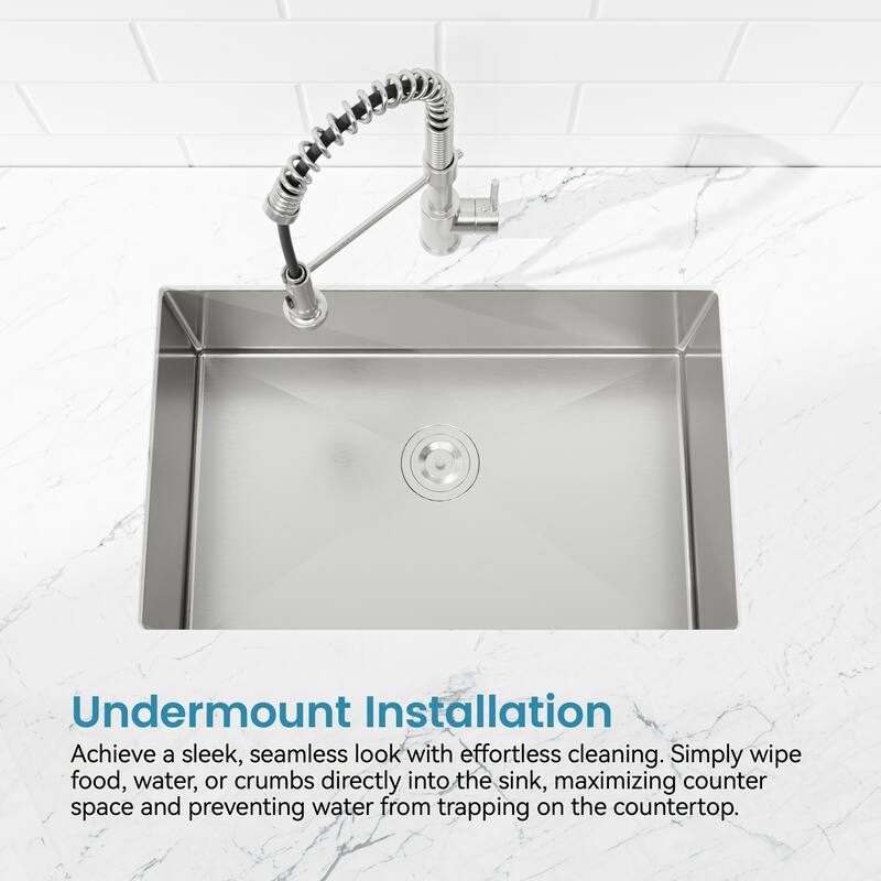 Kitchen Sink Drop In Single Bowl with US Standard Drain and Hook