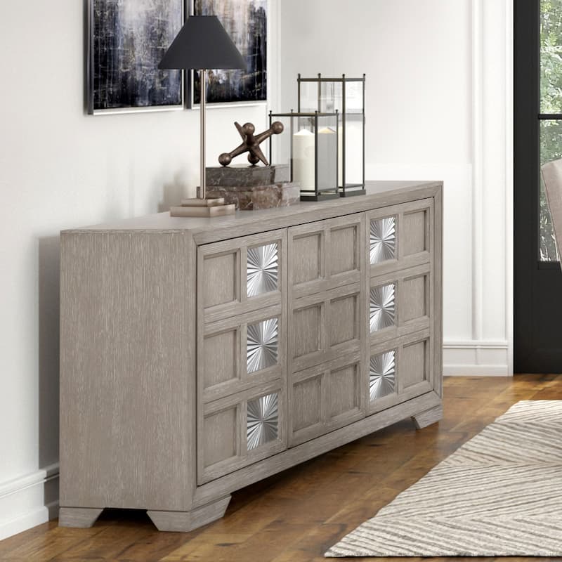 Furniture of America Juniper Modern Light Grey Solid Wood 64" Dining Server
