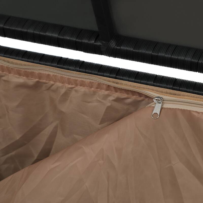 Outdoor 120 Gallons PE Wicker Storage Box