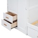 preview thumbnail 14 of 13, Twin Wooden Bunk Bed with Trundle, Desk, Wardrobe, Drawers & Cabinets, Space-Saving Design with Ample Storage, White
