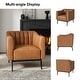 preview thumbnail 26 of 43, Alfons Industrial Leather Chair with Channel Tufting and Metal Leg by HULALA HOME