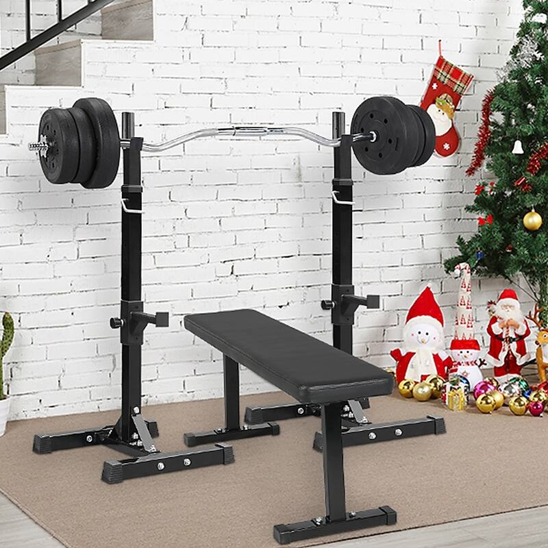 Yaheetech Pair of Standard Adjustable Portable Power Weight Rack