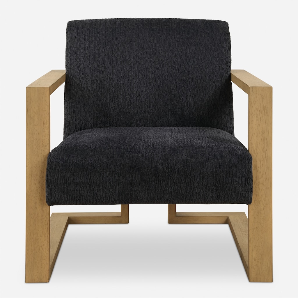 Uttermost 23851 Suspend 32" Wide Wood Framed Polyester Accent Chair - Midnight Blue