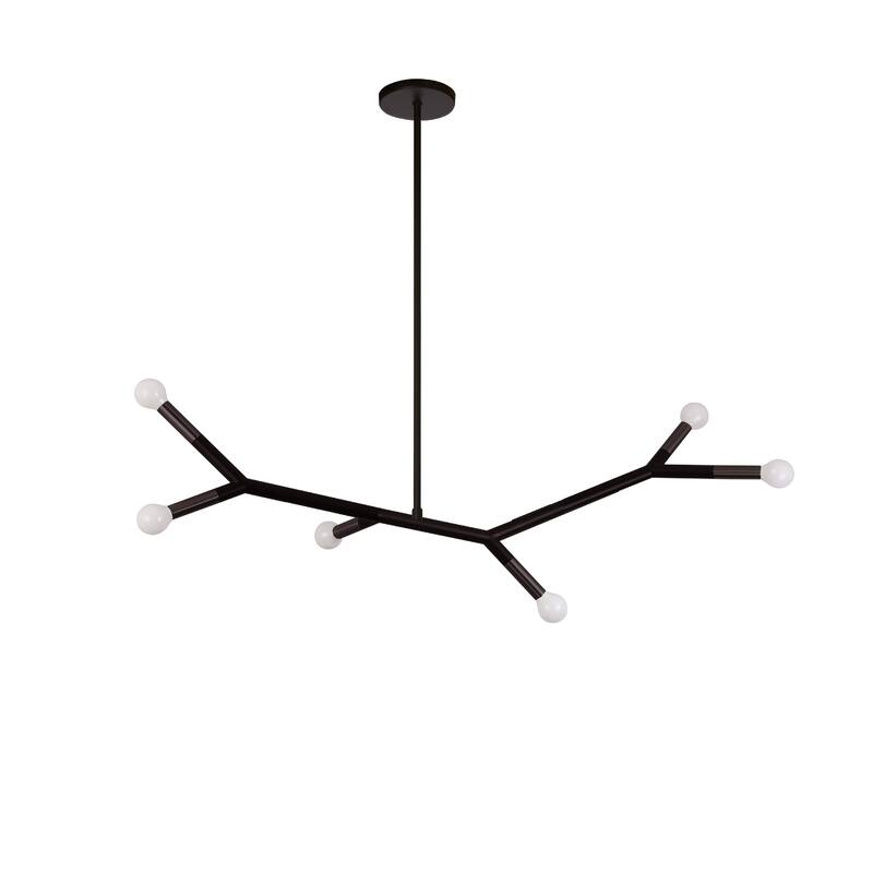 Dainolite Morgan 6 Light Horizontal Pendant - Matte Black