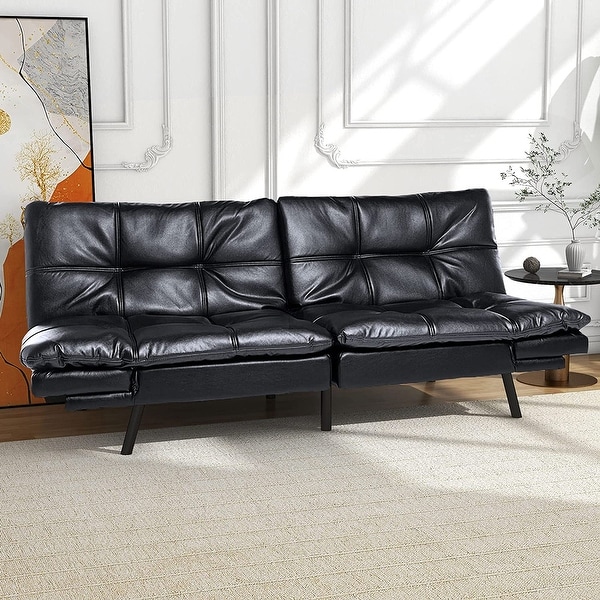 Faux leather outlet memory foam futon