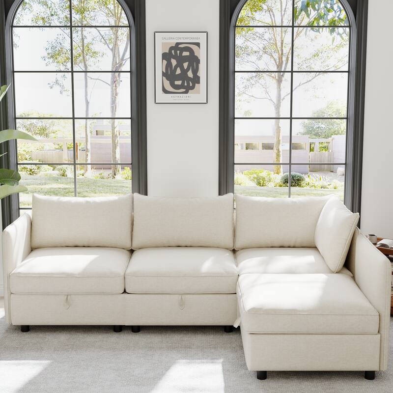Christopher Knight Home - Ashton Modular Sectional Sofa with Storage and Sleeper Function