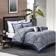 preview thumbnail 2 of 4, Madison Park Barrett Navy 8-Piece Jacquard Comforter Set