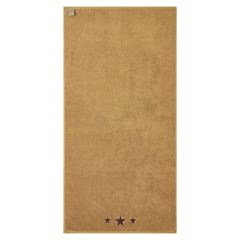 Burgundy Stars Tan Bath Towel Set of 2 27x54