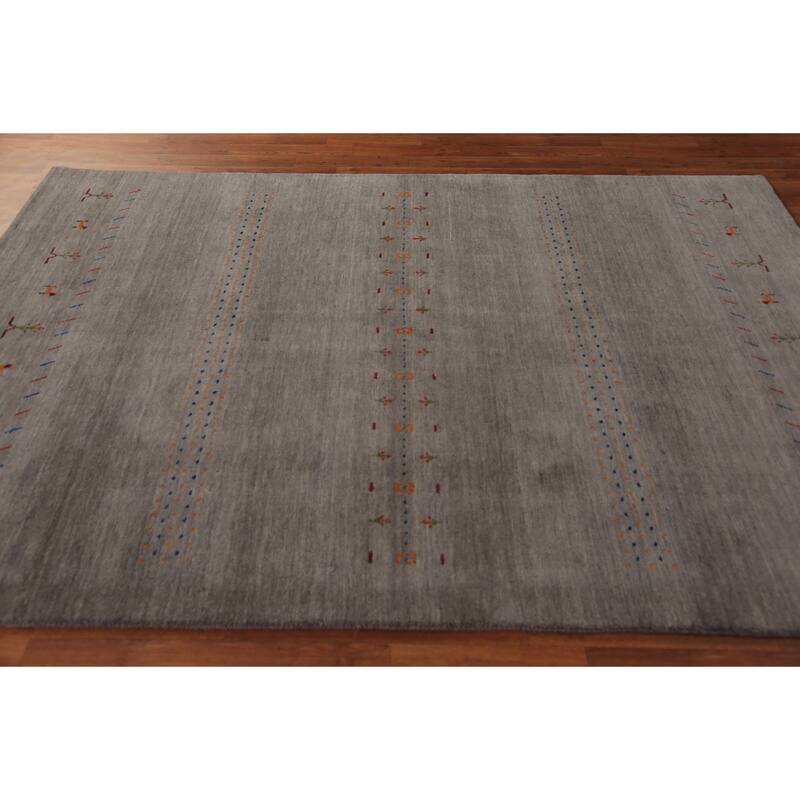 Animals Gabbeh Oriental Area Rug Handmade Wool Carpet - 5'7" x 7'11"