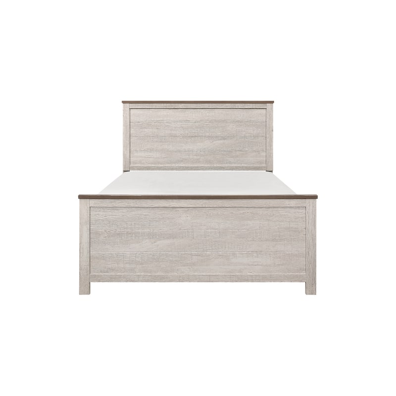 Jillene 3 Piece Antique White Modern Panel Bedroom Set