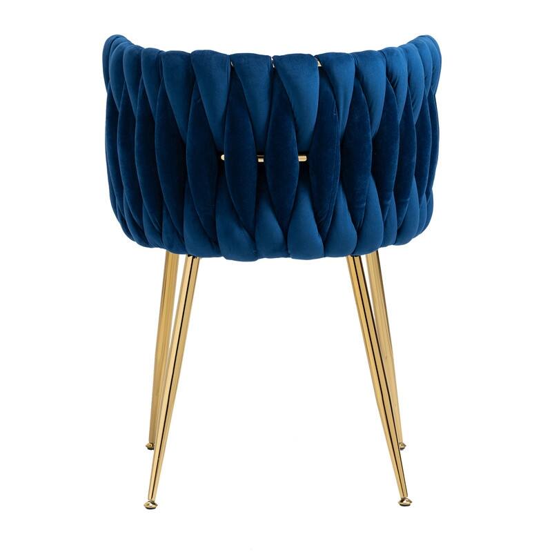 SEYNAR Modern Glam Velvet Dining Side Chair Set of 2 with Gold Metal Frame