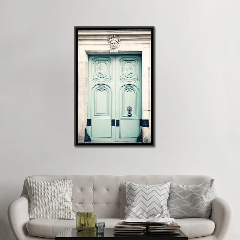 iCanvas "Paris Door, The Lovers" by Caroline Mint Framed
