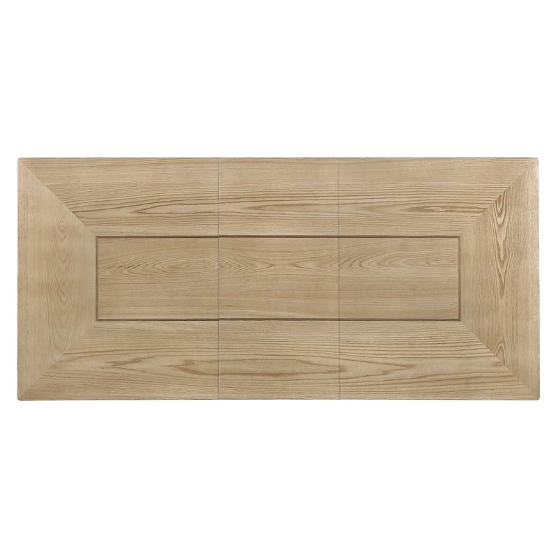 7 Piece Extendable Dining Table Set with Wooden Kitchen Table, 6 Upholstered Chairs and 18" Move Leaf for Dining Room