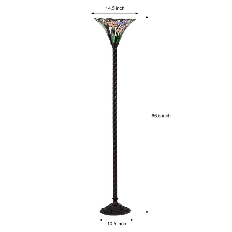 Tiffany-style Iris Torchiere