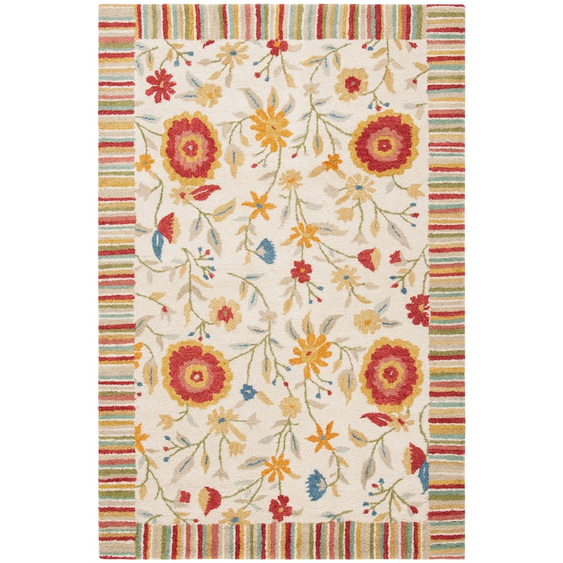 SAFAVIEH Handmade Jardin Hiske Country Floral Wool Rug