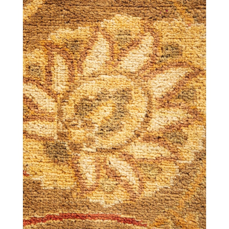 Overton Hand Knotted Wool Vintage Inspired Modern Contemporary Eclectic Yellow Area Rug - 7' 10" x 10' 1"