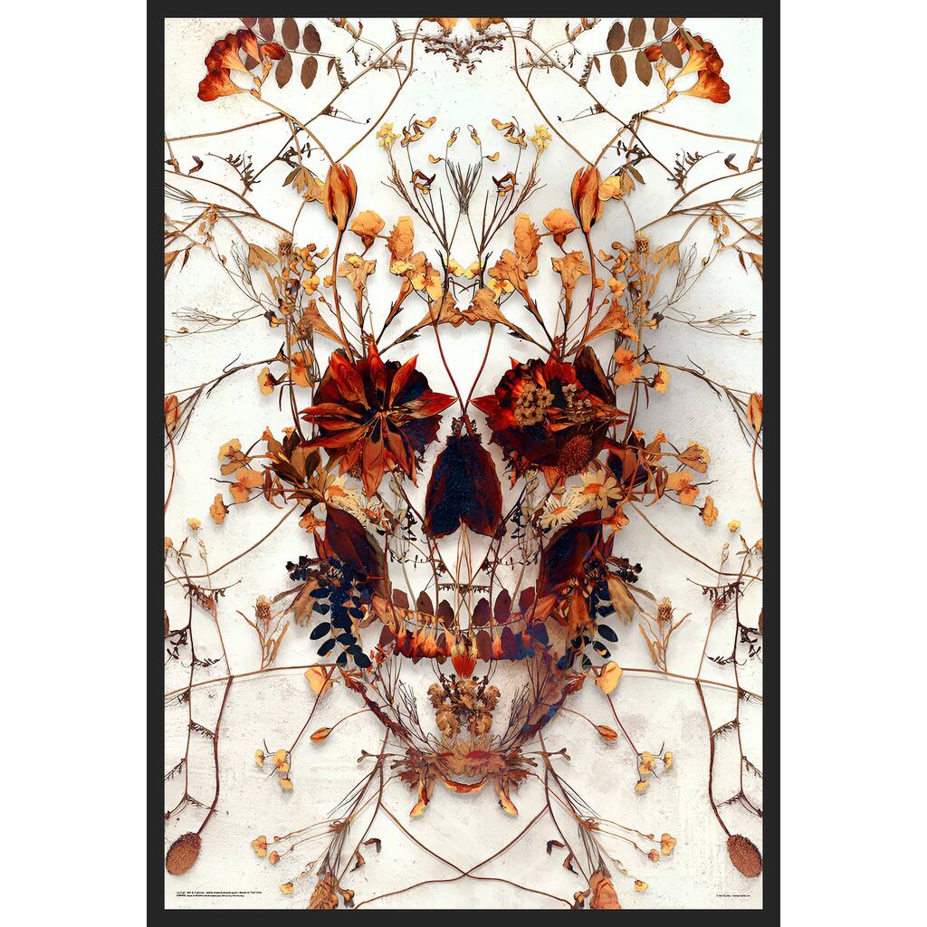 Delicate Skull Framed Art Poster - 24 x 36 Inch