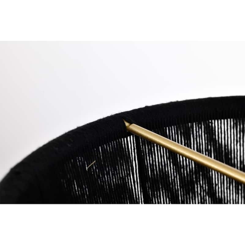 Agatha 12 Inch Classic Black Rope Gold Pendant with 1 Light