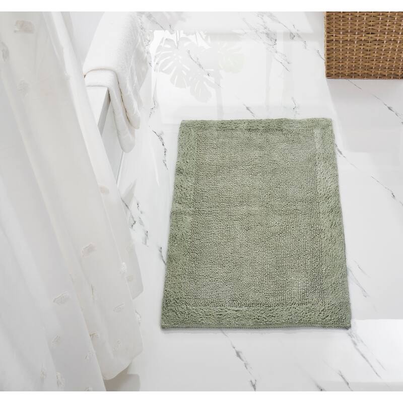 Better Trends Bath Rugs 100% Cotton Soft Water Absorbent Chenille Bathroom Rug for Shower, Sink Mats Edge Collection