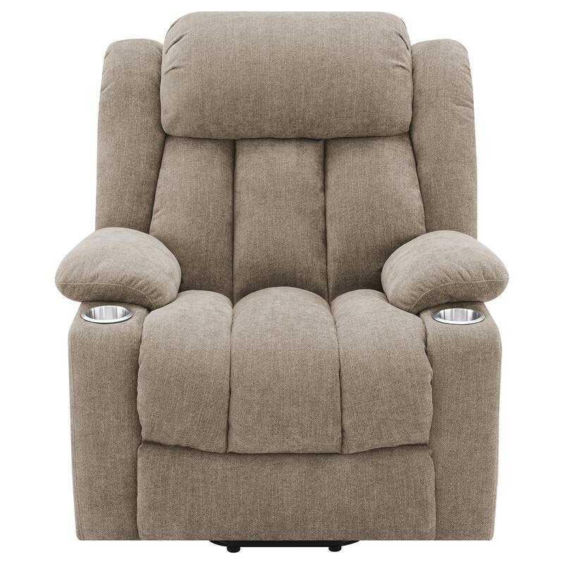 Limi Power Lift Recliner Chair, Camel Brown, USB Port, Cupholders