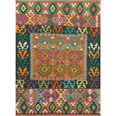 Flatweave Shana Rust/Black Rug - 4'6" x 8'1"