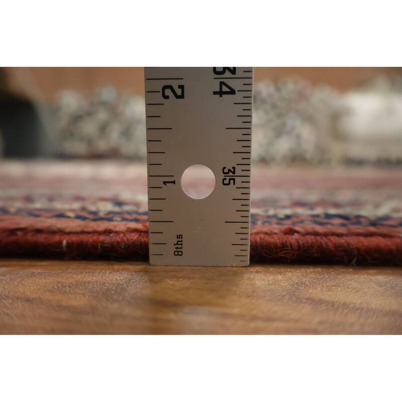 Hand Knotted Oriental 100% Wool Carpet Traditional Geometric Oranges & Rust Afshar Area Rug - 7' 7'' X 5' 3''