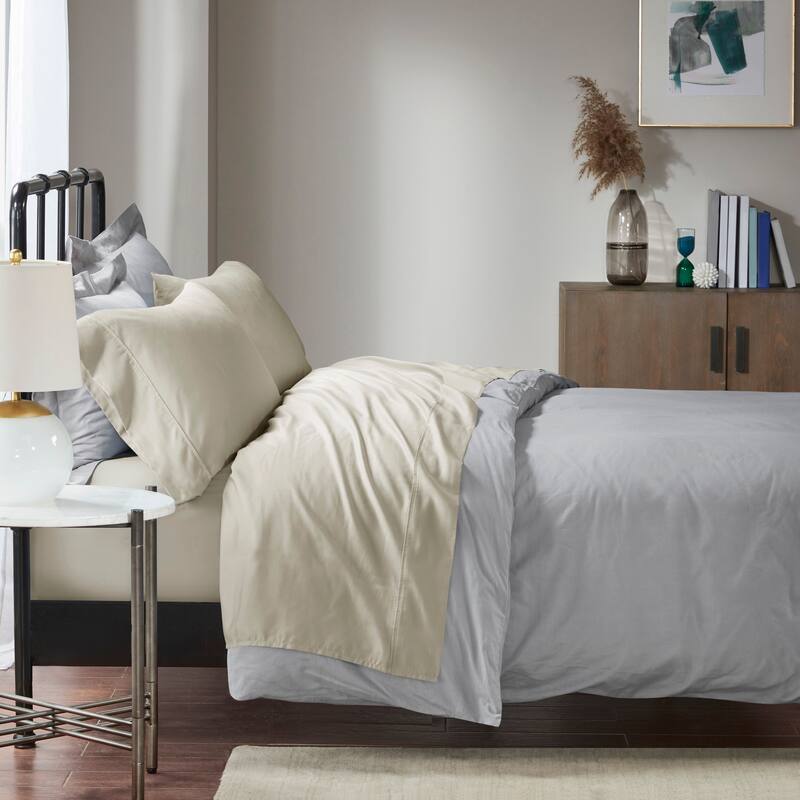 Madison Park 1500 Thread Count Cotton Blend 4 PC Sheet Set - California King - Ivory