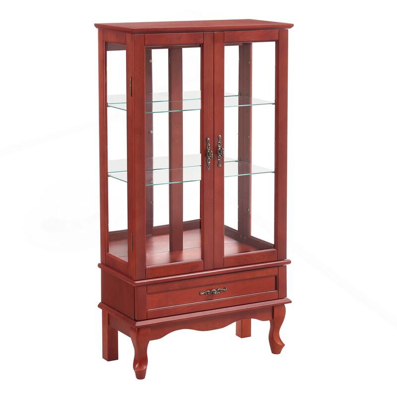 Exquisite Lighted Glass Display Cabinet with Versatile Storage and Stylish Design for Home