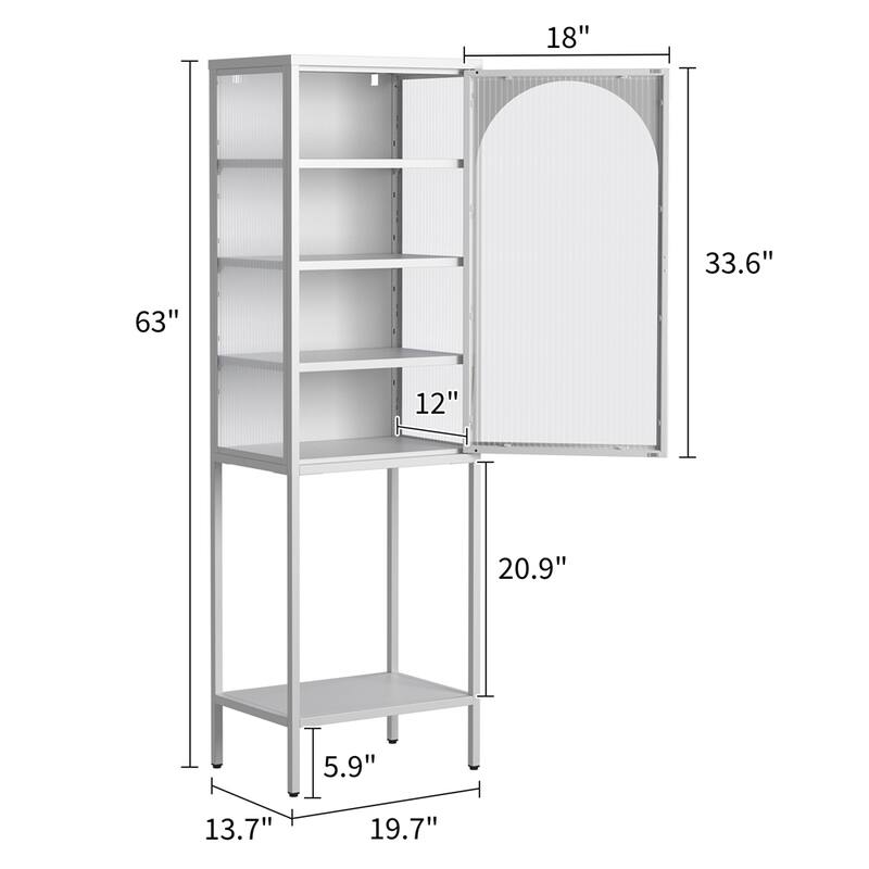 Display Storage Cabinet,5-Tier Cube Bookshelf Storage Cabinet
