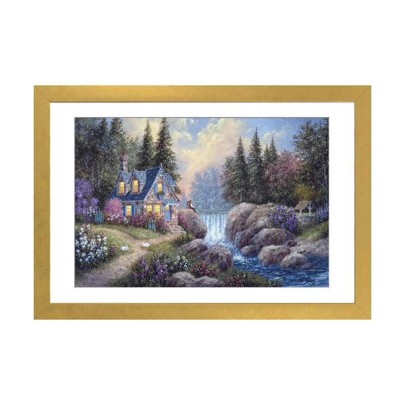 iCanvas "Watching the Falls" by Dennis Lewan - Gold - 24x32x1
