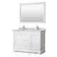 Option White, Chrome Trim, White Carrara Marble Top