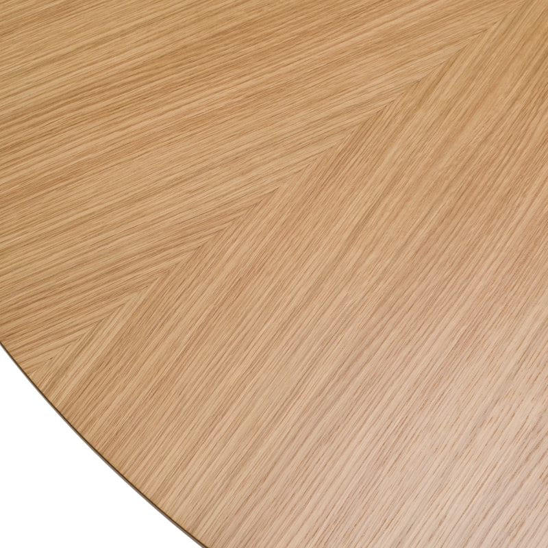 Modrest Weiss Mid-Century Modern Natural Oak Round Dining Table