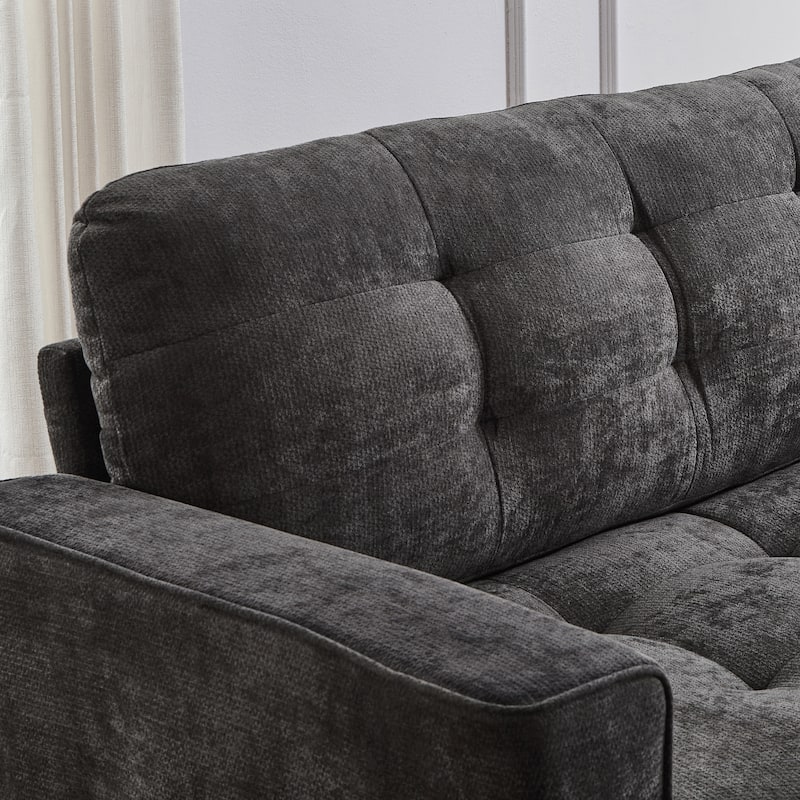 Modular U-shaped Sectional Sofa Couch with Movable Storage Ottomans, Multifunctional Console, Bluetooth Speakers and LED Lights