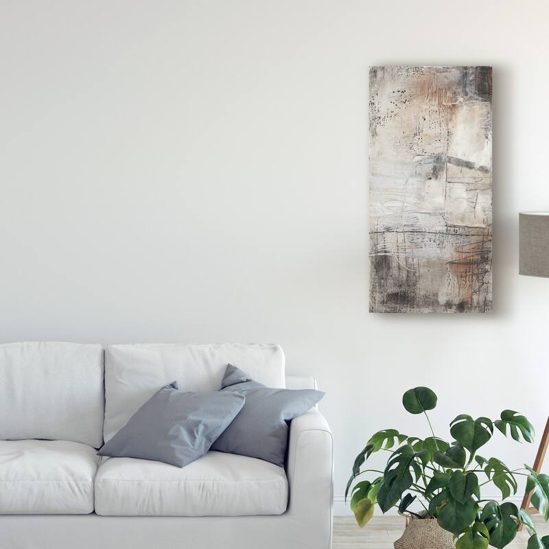 Jennifer Goldberger 'Black, White And Bronze I' Canvas Art