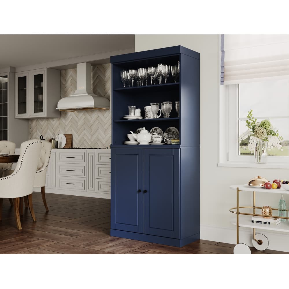 Palace Imports 100% Solid Wood Pantry Cabinet, Adjustable Shelves, 32" Wide, 71.5" Tall