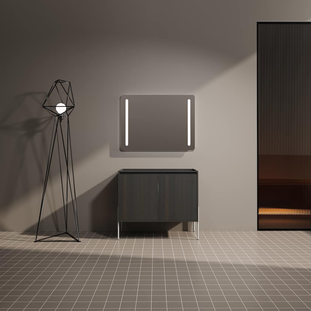 GDFStudio - Bristol Modern Freestanding Bathroom Vanity Cabinet with 2-Soft Closing Doors, Buffer Damping, Sink NOT INCLUDED