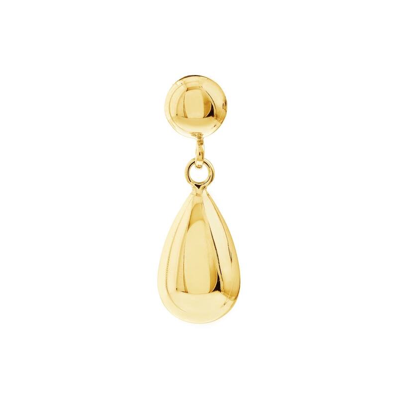 Curata 10k Yellow Gold 20x8mm Bead Stud with Teardrop Dangle Earrings