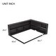 preview thumbnail 11 of 19, Full Pine Wood Floor Bed Frame with L-Shaped Bookcases, Sliding Doors