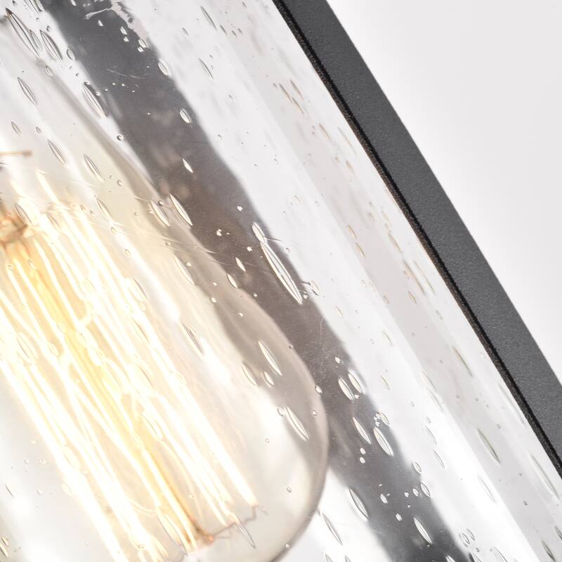 1-light Textured Black Outdoor Wall Lantern
