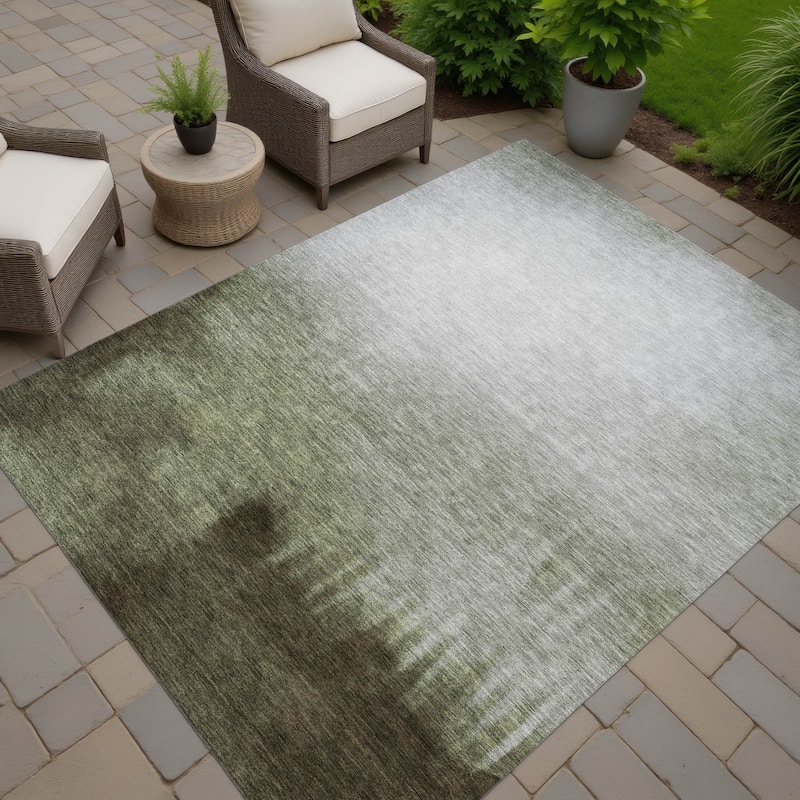 Machine Washable Indoor/ Outdoor Modern Dawn Chantille Rug