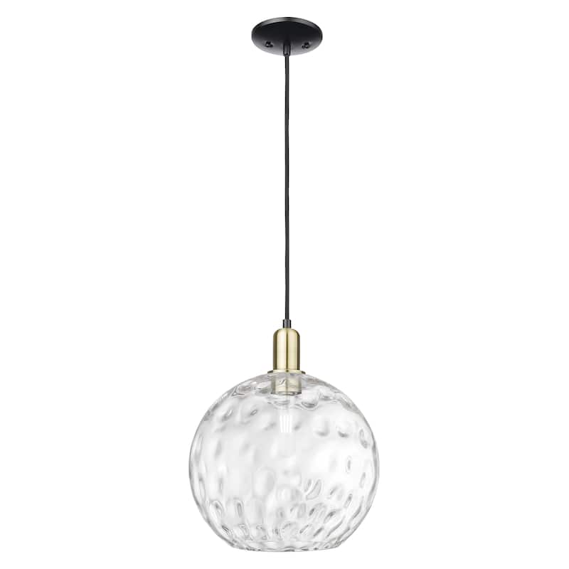 Innovations Lighting Endless Possibilities Arcadia - Athens Water Glass - 1 Light 12" Cord Hung Mini Pendant - Black Antique Brass