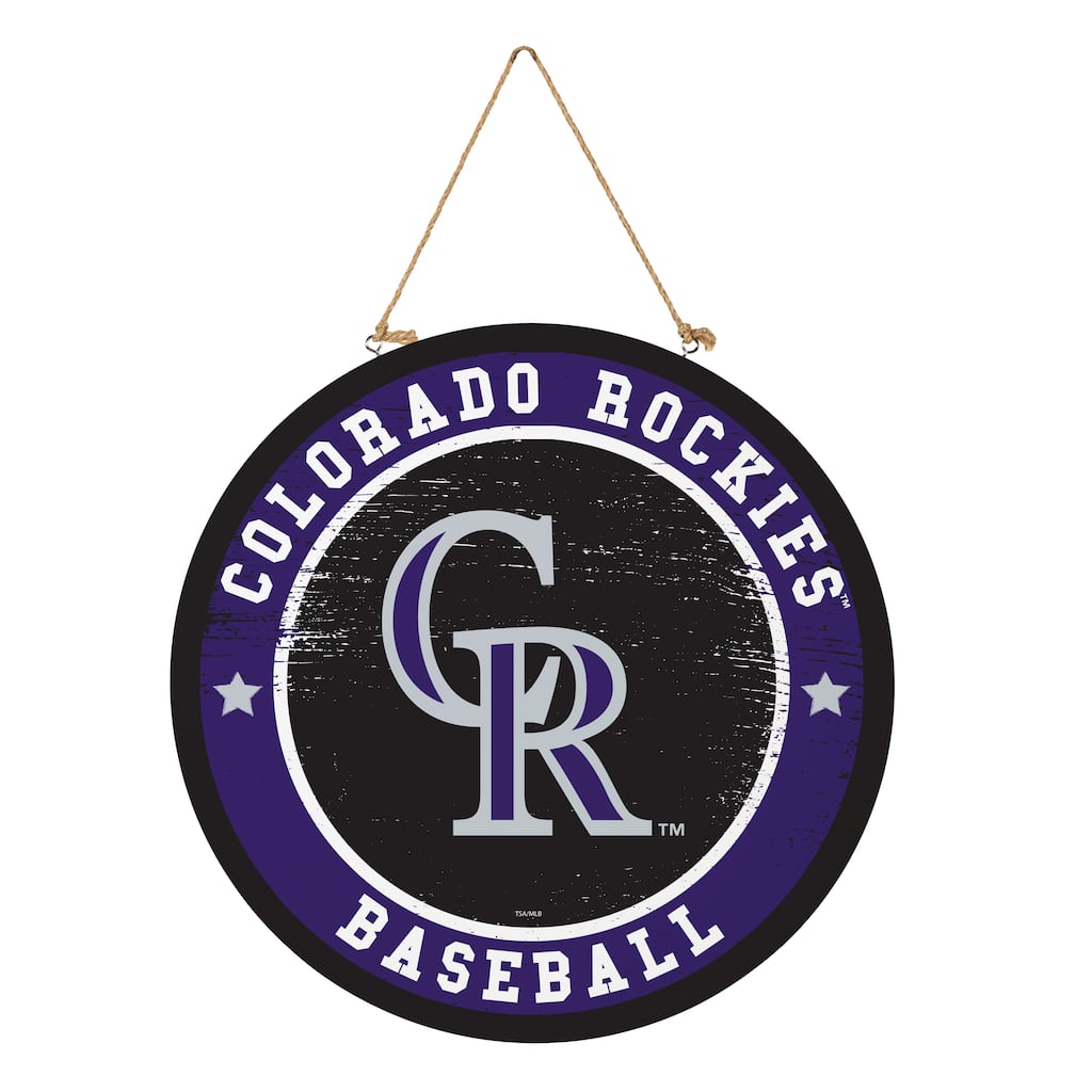 Colorado Rockies Wooden Door Decor Wall Sign - Multi-Color
