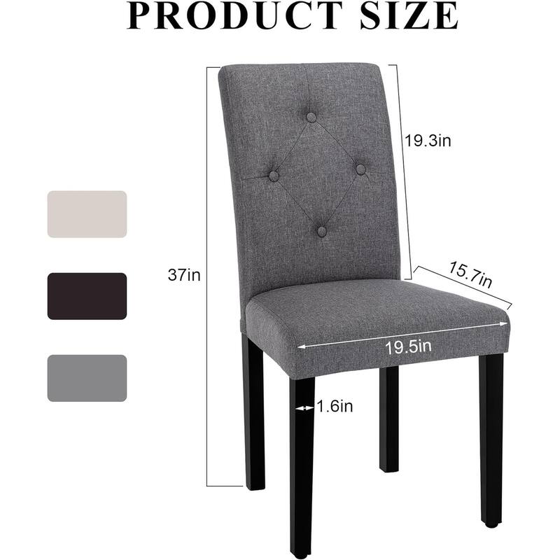 Upholstered Dining Chairs Set of 2/4/6 Modern Dining Chairs with Solid Wood Legs and High Back Dining Room Chairs