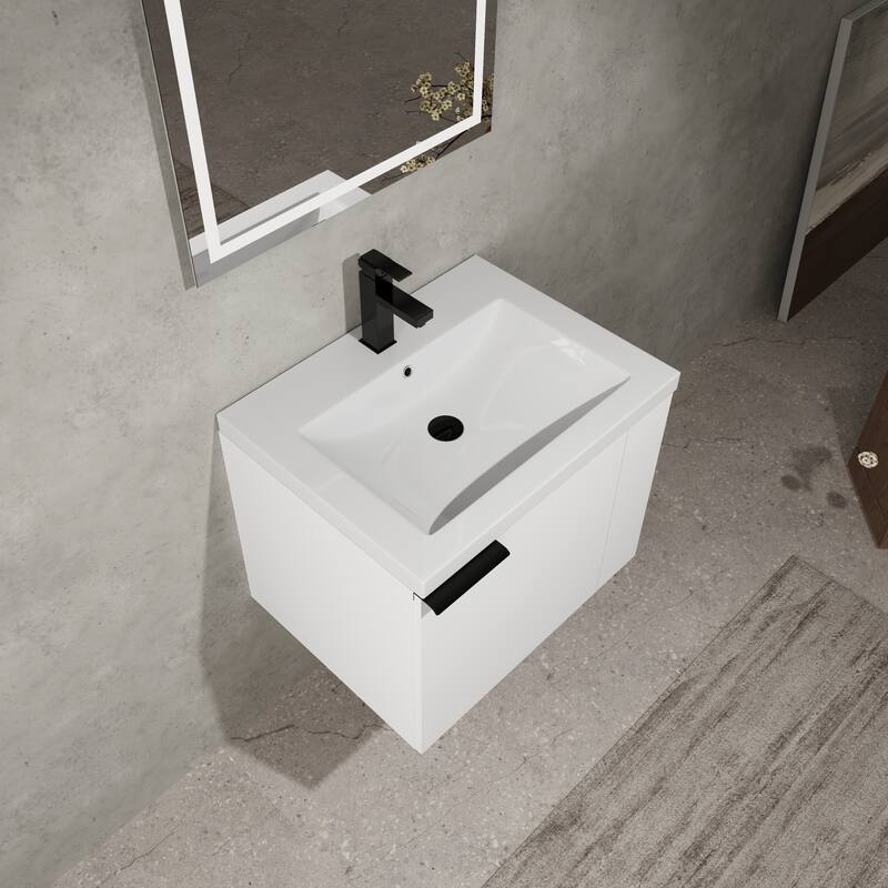 24" Bathroom Vanity Sink Combo with Generous Storage, Modern Oak Cabinet, Soft-Close Doors, and Easy Assembly - 23.62in L Engineered Wood - 23.62in L Ameican White Oak