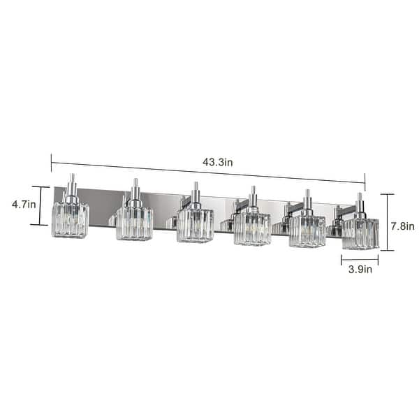 dimension image slide 5 of 23, 2/3/4-Light Modern Bathroom Crystal Vanity Light Wall Sconces