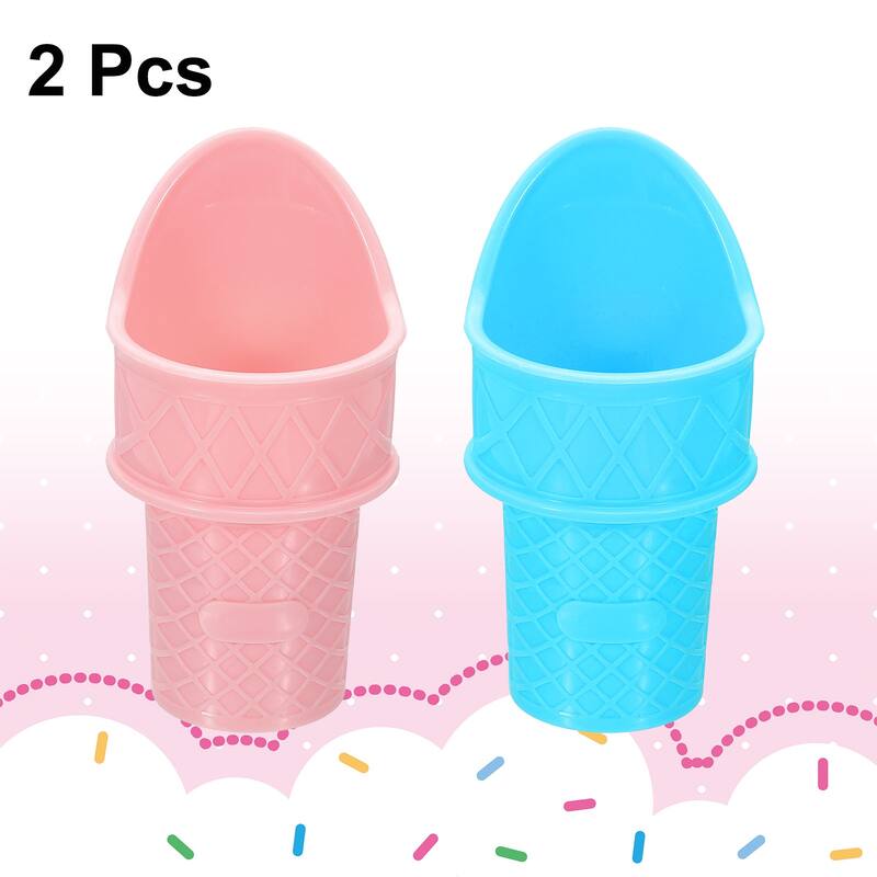 3.94" Ice Cream Cone Scoop, 2Pcs Plastic Reusable Cup Spoon