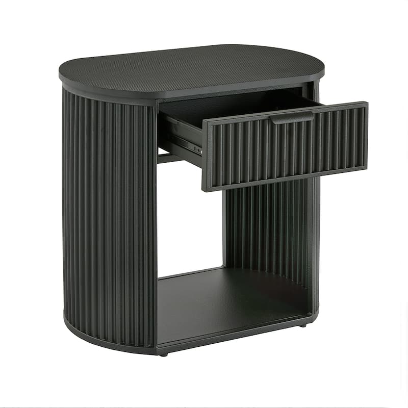 Monson Black Finish 1-Drawer Side Table by iNSPIRE Q Modern
