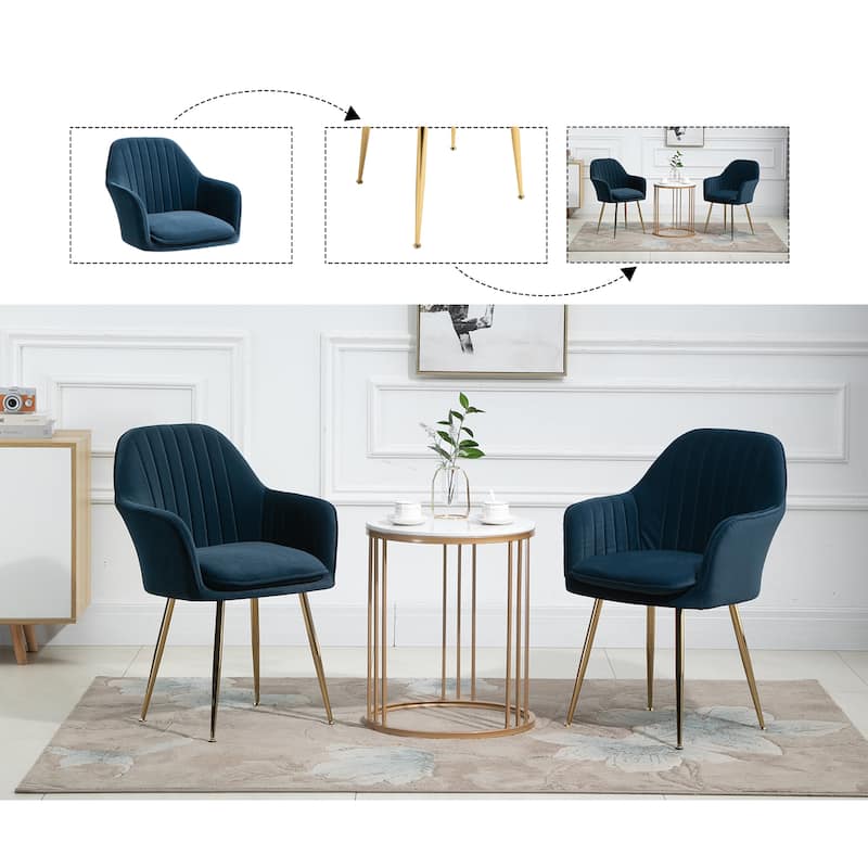 AVAWING Upholstered Velvet Dining Chairs Accent Arm Chairs Set of 4