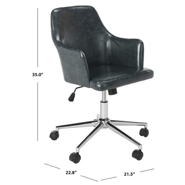 Carbon Loft Earl Dark Grey/ Chrome Swivel Office Chair - 21.5" x 22.8" x 35"