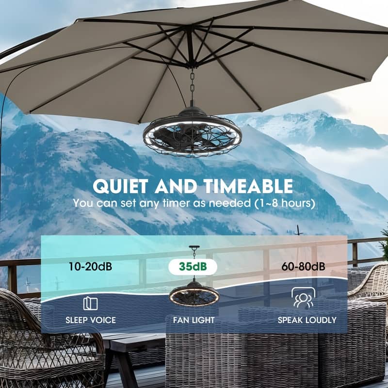 Wall Mounted Fan with Lights 20” Wall Mount Fan with Remote 6 Speeds Plug in Wall Fan Reversible Dimmable 360°Adjustable